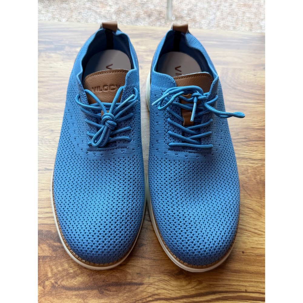 Vilocy Mens Knit Oxford Sneakers Blue Brown Mesh Dress Shoes V2201 EUR 42 US 9